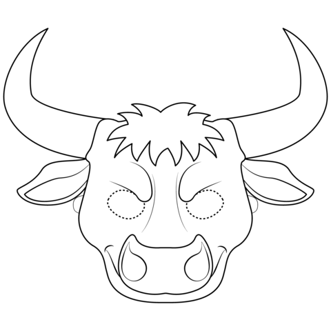 Bull Mask Coloring Page